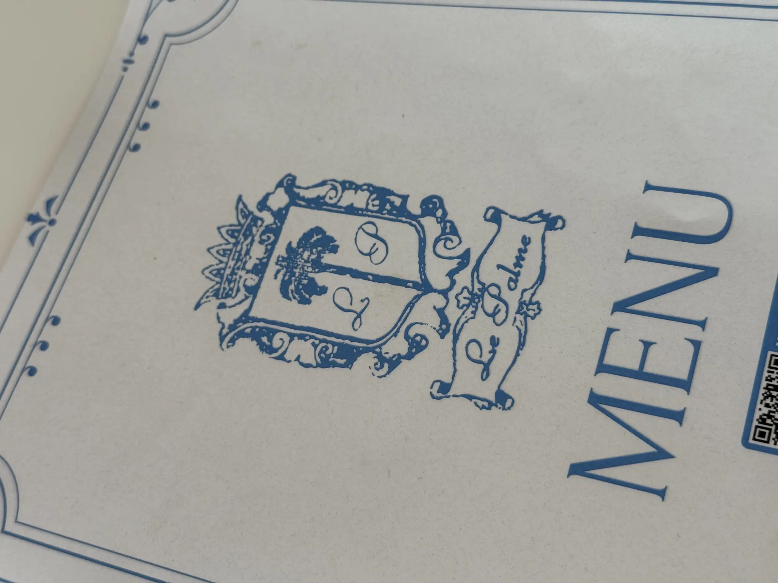 Logo originale stampato sul menu cartaceo di Le Palme